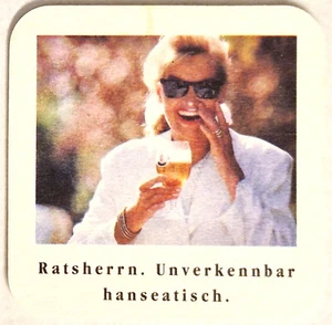HAMBURG RATSHERRN BRAUEREI BIER 1 BIERDECKEL 1960/70er - Picture 1 of 2