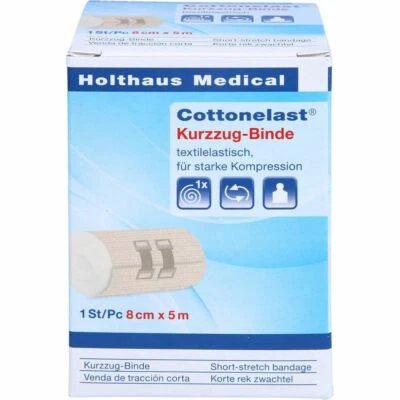 HOLTHAUS MEDICAL GMBH & CO. KG KURZZUGBINDE Cottonelast 8 cmx5 m 1 St PZN01356377