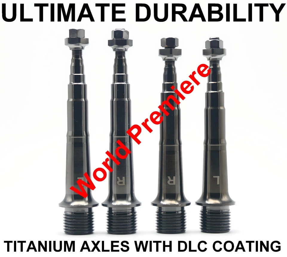 SHIMANO A600 y ES600: ¡2 ejes de pedal de titanio con revestimiento DLC!  2 longitudes Foto 1 de 1