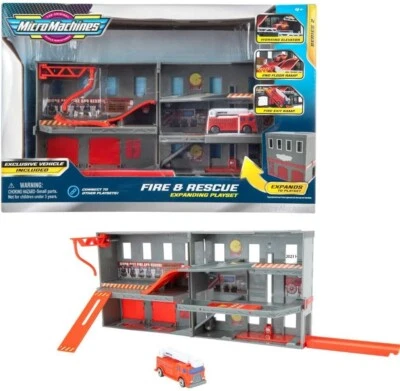 Micro Machines Serie 2 - Fire & Rescue Ausbau Spielset - Bild 1 von 2