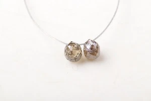 2 Pcs 0.66Tcw Natural Brown Diamond Full Teardrop Briolette Beads Diamonds CP52 - Picture 1 of 12