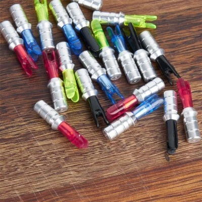 50pcs Arrow Aluminum Nock Pin Needles + Plastic Tails Archery DIY Shaft ID 6.2mm - Image 1 of 4