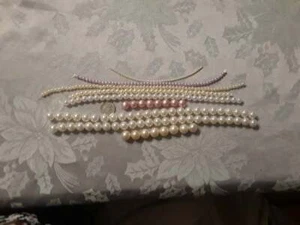 Lote de hebras de perlas de imitación #36 - 9 hebras de cuentas - Imagen 1 de 3