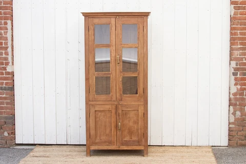 19th Century Tall Colonial Glass Cabinet Cover