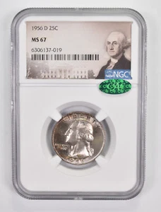 MS67 1956-D Washington Quarter - CAC - Graded NGC *9960 - Picture 1 of 3