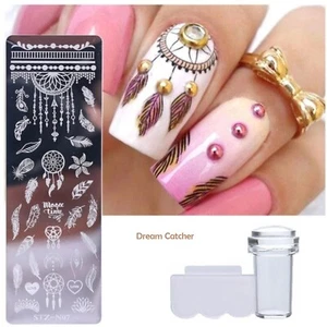 Nail Art Transfer Stamper Stamping Plate Kit Scraper Clear Silicone Jelly Head - Picture 1 of 15