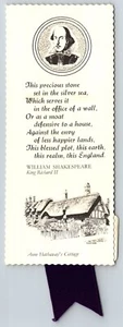 Bookmark William Shakespeare Quote Anne Hathaway Cottage Purple Ribbon - Imagen 1 de 2