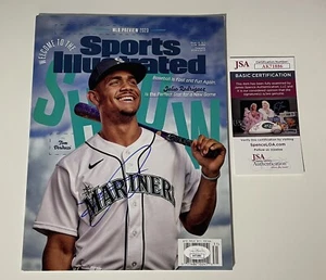 JULIO RODRIGUEZ SIGNED SPORTS ILLUSTRATED MAGAZINE SEATTLE MARINERS + JSA COA - Picture 1 of 1