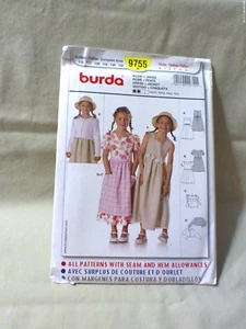 Burda Pattern 9755 Girls COTTAGE CORE Dress w/Sleeve Opts~Jacket~Apron Sz 6-11 - Picture 1 of 2