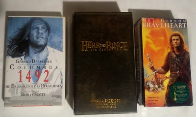 Herr der Ringe Die Gefährten, Columbus, Braveheart Mel Gibson VHS Fantasy Filme - Bild 1 von 2