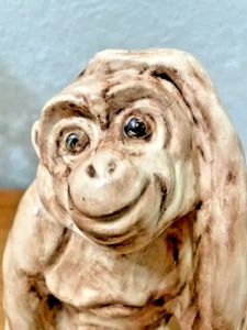 Brown Ceramic Monkey Free Shipping - Picture 1 of 7
