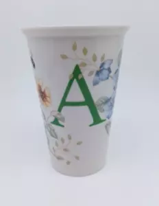 Lenox Butterfly Meadow Monogrammed Letter A Thermal Coffee Cup No Lid - Picture 1 of 10