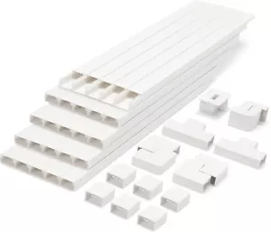 Cord Cover Raceway Kit 392.5 Inch Paintable Cable Concealer Wire Hider for Wall - Picture 1 of 6