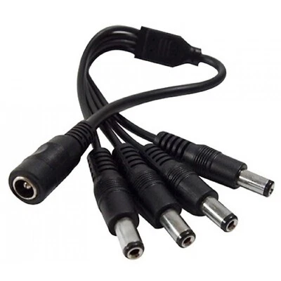 DC Female to 4 DC Male 5.5mmx2.1mm Power Splitter Cable for CCTV Security Camera - Image 1 of 4