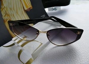 The desirable, Chanel, women sunglasses full frame oval shape color black and bl - Picture 1 of 20
