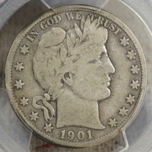 1901-S Barber Half Dollar, Better Date, Choice Very Good PCGS VG-10, Original - Picture 1 of 5