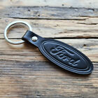 Official Licensed Ford Merchandise Ford Embossed Leather Logo Key Ring Black