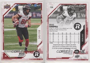 2019 Upper Deck CFL Red /150 Brad Sinopoli #134