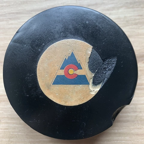 COLORADO ROCKIES VINTAGE NHL HOCKEY PUCK ART ROSS TYER CONVERSE CCM MADE IN USA Cover