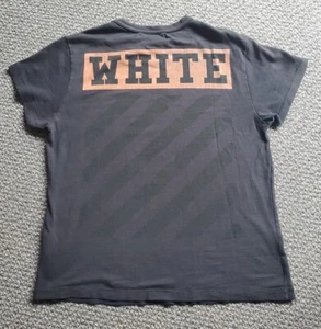 OFF WHITE Brushed Diagonal T Shirt Size S Black Distressed - Picture 1 of 6