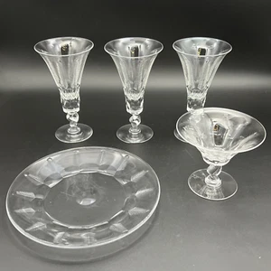 5er Set Vintage Libbey Glas Nash Serie ROYAL FERN - Wein Sherbet Teller Irreg. - Bild 1 von 24