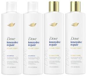 Dove Intensive Repair Damage Therapy Shampoo &Conditioner Amino Serum 12oz-4Pack - Picture 1 of 2