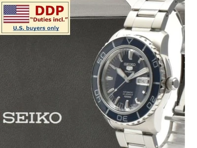 [SIN USAR con caja] Reloj automático con esfera azul SEIKO 5 SPORTS 7S36‐04N0 SNZH53 para hombre Foto 1 de 4