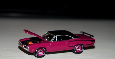 Johnny Lightning 1970 Panther Pink Dodge Coronet Super Bee - Rubber Tires 1:64 - Image 1 of 3