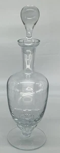 "Decantador de vidrio de cristal Bohemia con tapón hecho a mano en Checoslovaquia 17""" - Imagen 1 de 9