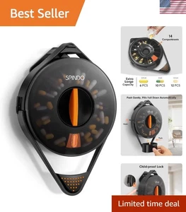 14-Compartment Weekly Pill Organizer with Child-Proof Lock - Picture 1 of 9