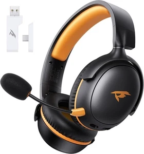 KOFIRE Cuffie da Gioco Wireless, 2.4GHz Cuffie USB Nero-Arancione  - Foto 1 di 7