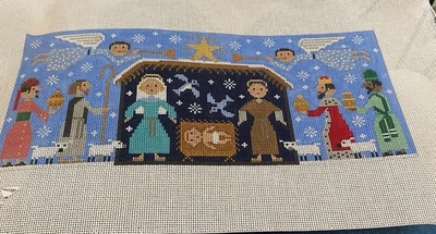 Birds Of A Feather BF222 JOYOUS CHRSTMAS Nativity Handpainted Needlepoint Canvas - Image 1 of 4