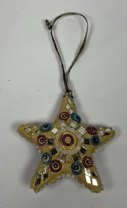 Decorazione stella di Natale vintage con specchi e perline - Foto 1 di 2