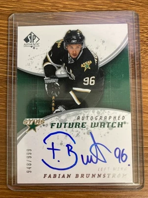 2008-09 Sp Authentic Future Watch - Fabian Brunnstrom Rc Auto /999 - Stars - Image 1 of 2