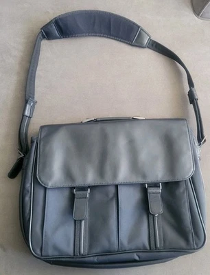 Bolso Bandolera Mensajero Computadora Cuero Negro Lodis Foto 1 de 4