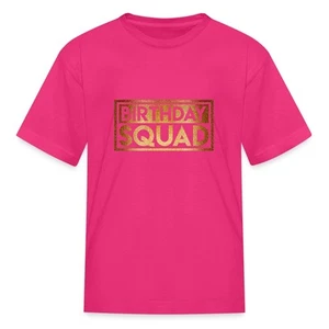 Birthday Squad Glitter Bday Party Squad Kid's T-Shirt - Picture 1 of 13
