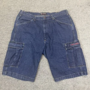 Polo Ralph Lauren Jean Co Shorts Mens 38 Blue Baggy Wide Leg Denim Cargo Pockets - Picture 1 of 9
