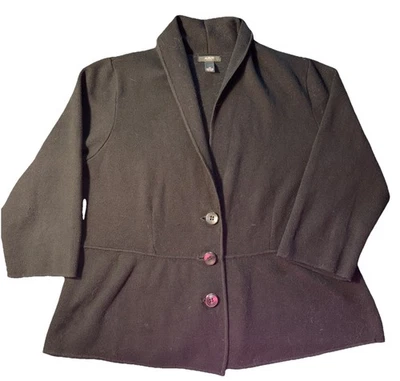 Blazer Alfani para mujer talla 2X tejido 3 botones negro ropa de oficina sin estructura Foto 1 de 4