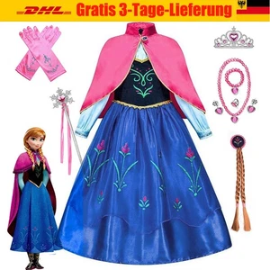 Anna Frozen Kinder Mädchen Party Kleid Cosplay-Kostüm Girl Book Week SnowQueen - Bild 1 von 22
