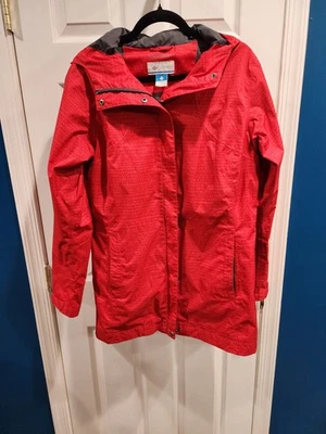 Chaqueta con Capucha Columbia Omni-Tech Empacable Impermeable Talla L Roja Foto 1 de 4