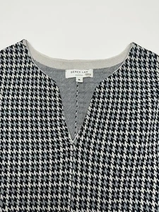 Abito senza maniche Derek Lam Collective a pied de poule in maglia peplo taglia M nero con - Foto 1 di 7