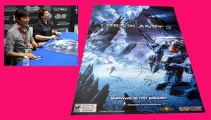 LOST PLANET 3 sdcc CAPCOM Signed POSTER PS3 xbox 360 KENJI OGURO ANDREW SZYMANKI - Picture 1 of 1