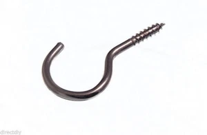 OF 50 X CUP HOOKS UNSHOULDERED NP NICKEL PLATED SCREW IN 25MM 38MM 50MM - Picture 1 of 3