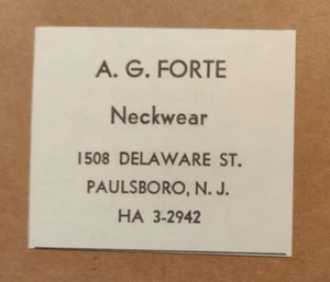 1965 A. G. Forte Neckwear Advertisement Paulsboro, New Jersey - Picture 1 of 1