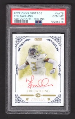 2022 Onyx Vintage AUTO Red Ink /25 TRE SWILLING Titans GEORGIA TECH PSA 10 GEM - Image 1 of 2