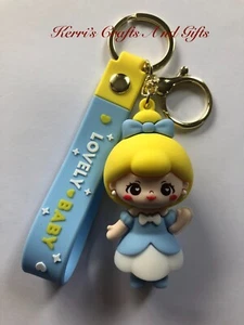 CINDERELLA THEMED KEYRING KEYCHAIN MORE CHARACTERS AVAILABLE - Picture 1 of 2