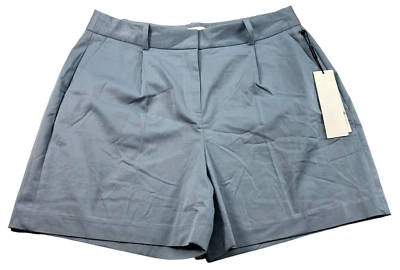 Pantalones Cortos Calvin Klein Mujer Talla 12 Azul Plisado Negocios Trabajo Bolsillo Nuevos Foto 1 de 4