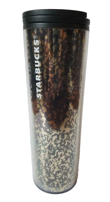 Vaso de viaje Starbucks café frío caliente negro copos dorados 16 oz vacaciones 2019 Foto 1 de 4