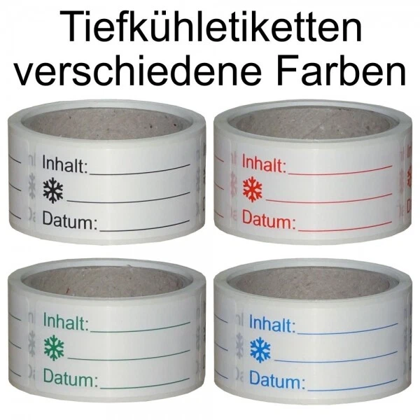 Gefrieretiketten, Tiefkühlaufkleber aus Folie 62 x 30 mm - verschiedene Farben - Bild 1 von 1