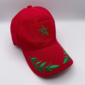 Gorra Marruecos Para Hombre Roja Bordada Logo Correa Reino Fútbol Béisbol - Imagen 1 de 8